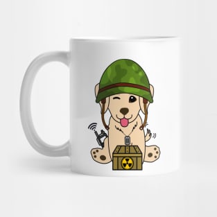 Cute golden retriever is a military pet Mug